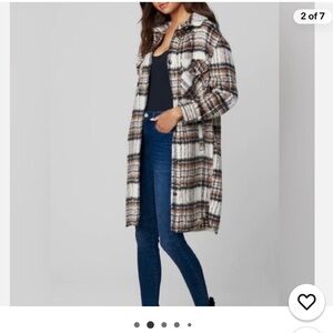 Blank NYC Brown and White Utility Jacket